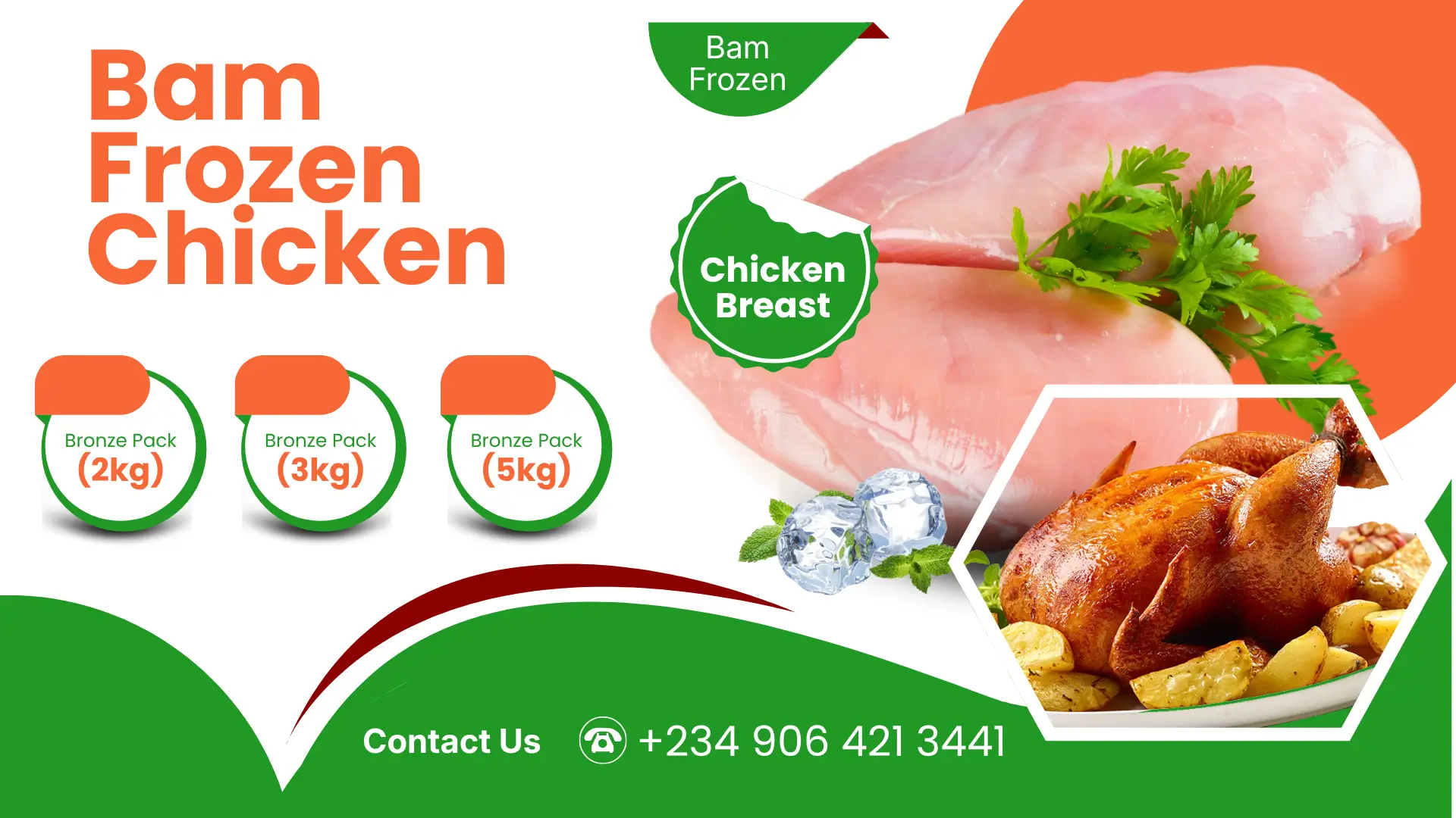 Green and Red Modern Frozen Meat Hampers Poster